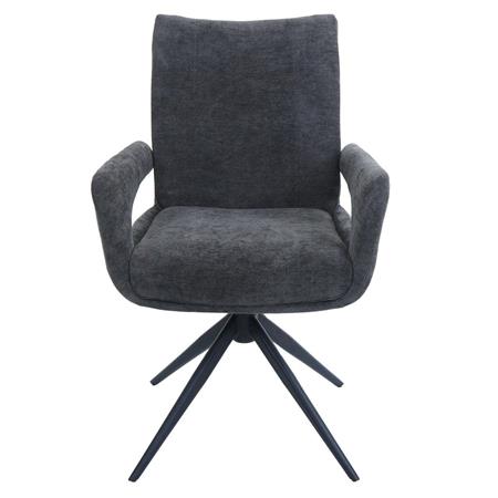 Fauteuil Visiteur LELIA, Pivotant, Rembourrage Épais, Design Moderne, en Tissu, couleur Gris