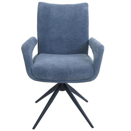 Fauteuil Visiteur LELIA, Pivotant, Rembourrage Épais, Design Moderne, en Tissu, couleur Gris/bleu