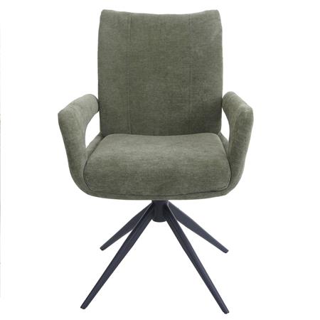 Fauteuil Visiteur LELIA, Pivotant, Rembourrage Épais, Design Moderne, en Tissu, couleur Vert
