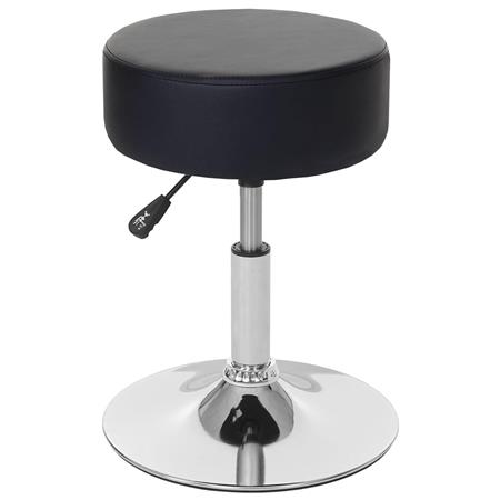 Tabouret DANKO, Pivotant à 360°, Rembourrage Epais, En Cuir, Noir