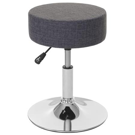 Tabouret DANKO, Pivotant à 360°, Rembourrage Epais, En Tissu, Gris