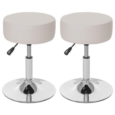 Lot de 2 Tabourets DANKO, Pivotants à 360°, Rembourrage Epais, En Cuir, Crème