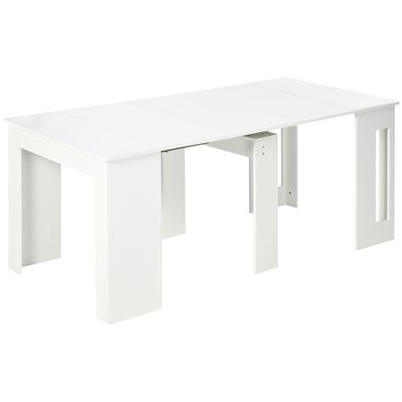 Table de Réunion ASMARA, Extensible de 60 à 180 cm, en Bois, Blanc