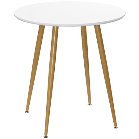 Table de Réunion CABO, Ronde, Dimensions Ø72x75 cm, Design Tendance, En Bois, Blanc