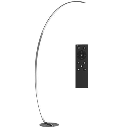 Lampe de bureau LUMINA, En Arc, LED à intensité variable, Avec télécommande, Couleur Argent