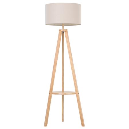 Lampe de bureau FOCUSA, Sur Trépied en Bois, Dimensions 48 x 48 x 153 cm, Beige