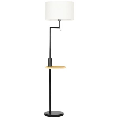 Lampe de Bureau LUMOS, Avec Etagère et Port USB Intégré, Dimensions Ø40 x 170cm, Pied Noir