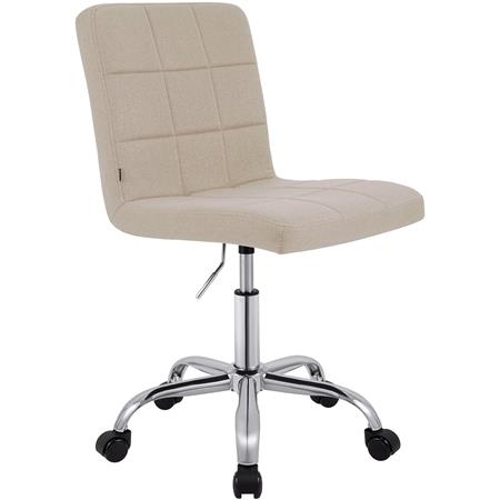 Chaise de Bureau CLIP TISSU, Piétement Métallique, Design Moderne, En Tissu, Crème