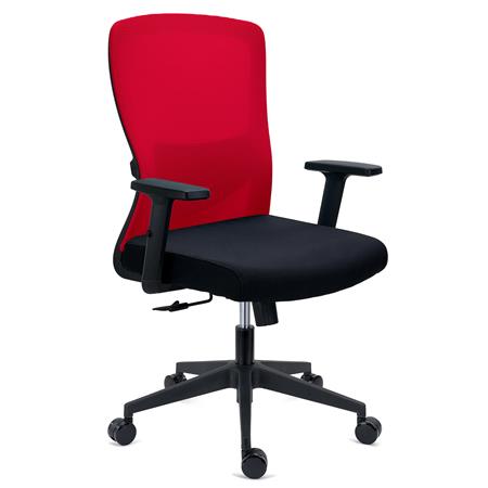 Chaise de Bureau NOTE, Utilisation Intensive de 8h, Support Lombaire Réglable, en Tissu et Maille Respirable, Rouge
