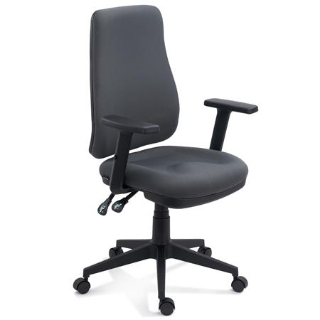 Chaise de Bureau FOCUS, Réglages Ergonomiques, En maille et Tissu, Gris