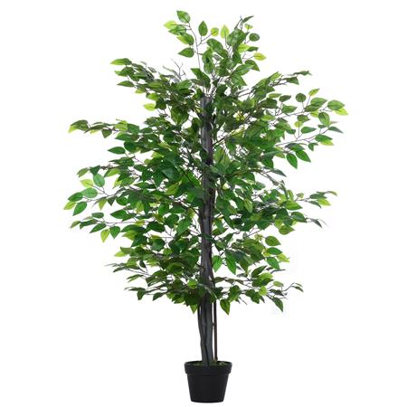 Plante de Bureau BLOOMY, Hauteur 145cm, Ficus Artificiel avec Pot Inclus