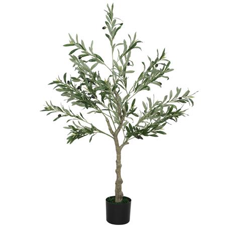 Plante de Bureau ECOA, Hauteur 120cm, Olivier Artificiel, Pot Inclus