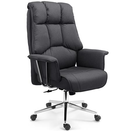 Fauteuil de bureau PRESIDENT TISSU, Elégance et Confort, En Tissu Gris Foncé