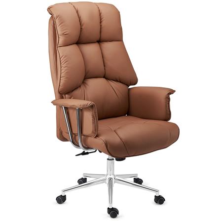 Fauteuil de bureau PRESIDENT TISSU, Elégance et Confort, En Tissu Marron