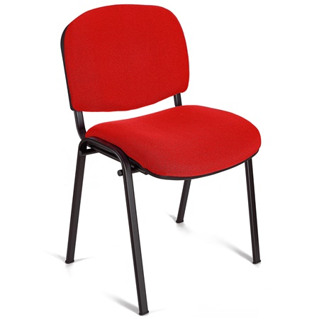 Chaise visiteur MOBY BASE, Commode et Pratique, Prix Incroyable,  Rouge et Piétement Noir