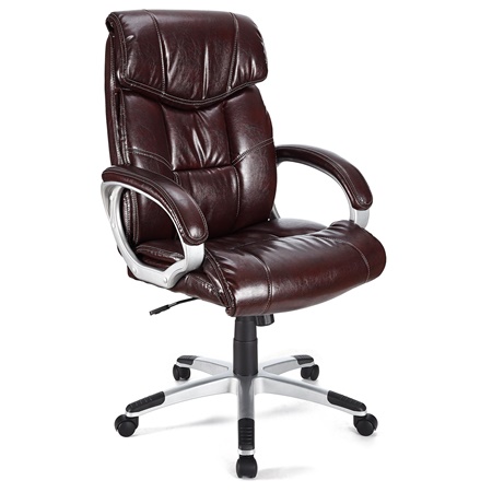 Fauteuil de bureau SANTIAGO BASE, Grand rembourrage, Mécanisme Basculant, Utilisation quotidienne 8h, Bordeaux