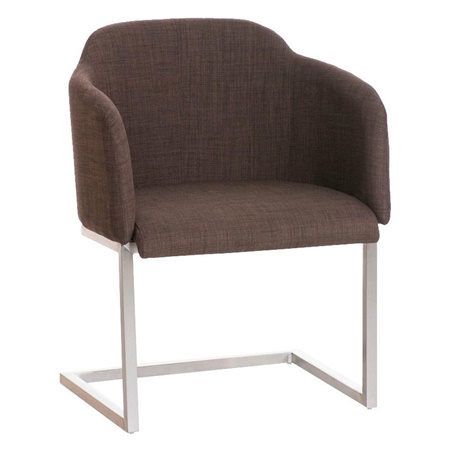 Fauteuil design TOKIO Tissu, Structure en Acier, assise rembourrée commode, Tissu, Marron