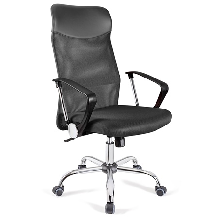 Chaise de bureau ASPEN, Maille Respirable et cuir, assise rembourrée, Prix incroyable, Gris