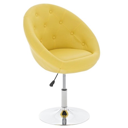 Tabouret style Chester capitonné BELFAST, Confort Maximum, Ample et Rembourré, Jaune