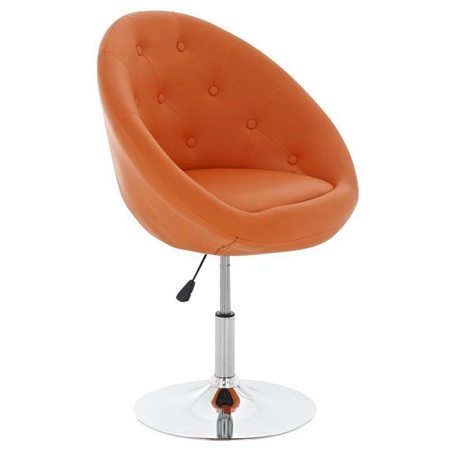 Tabouret style Chester capitonné BELFAST, Confort Maximum, Ample et Rembourré, Orange