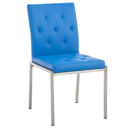 Chaise visiteur GALA, avec un Grand Rembourrage, très Robuste et Résistante, Cuir, Bleu