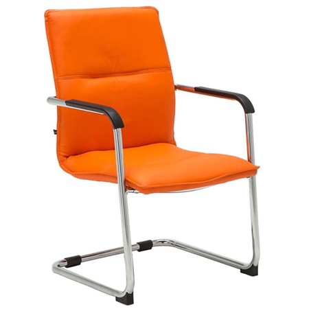 Chaise de réunion GOLIATH, Structure Métallique, Cuir, Orange