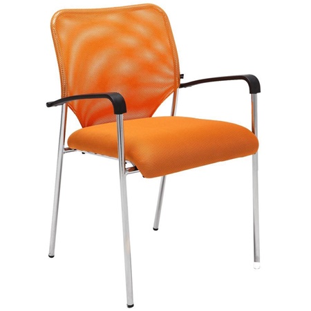 Chaise visiteur JAMAICA, Robuste et très Commode, en Maille Respirable, Orange