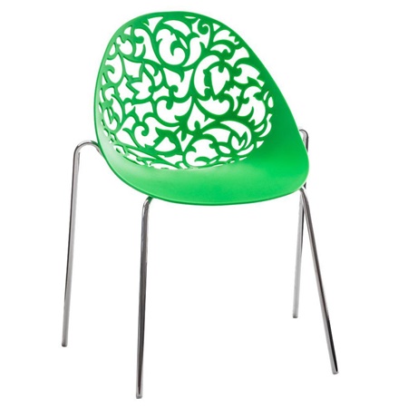 Chaise visiteur DENALI, Empilable, Structure Métallique et Sublime Design, Vert