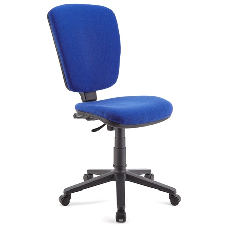 Chaise de bureau CALIPSO SANS ACCOUDOIRS, Dossier Ajustable, En Tissu Résistant, Bleu
