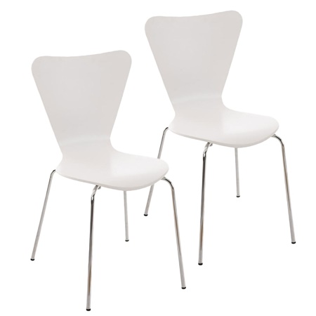 Lot de 2 Chaises visiteur HERCULE, Structure Métallique, Empilables, Blanc