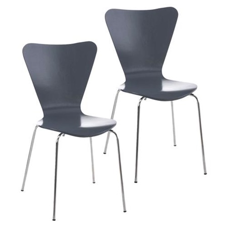 Lot de 2 Chaises visiteur HERCULE, Structure Métallique, Empilables, Gris