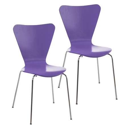 Lot de 2 Chaises visiteur HERCULE, Structure Métallique, Empilables, Violet