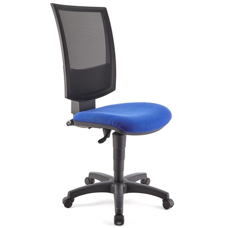 Chaise de bureau PANDORA SANS ACCOUDOIRS, Dossier Ajustable en Maille, Rembourrage épais, Bleu