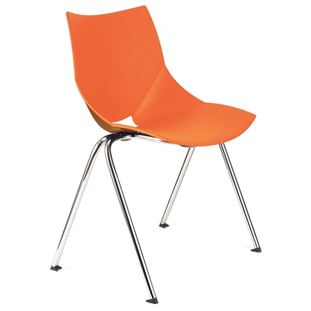 Chaise de réunion AMIR, Commode et Pratique, Empilable, Orange