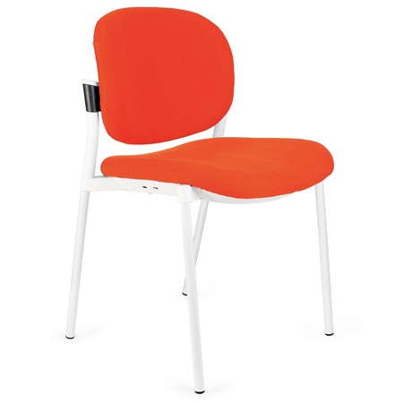 Chaise de réunion ERIC avec DOSSIER REMBOURRÉ, Commode et Pratique, Empilable, Orange