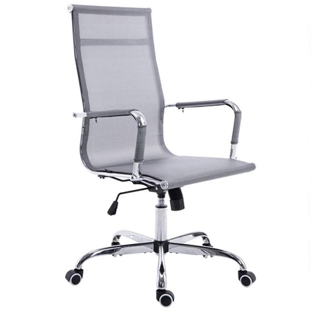 Chaise de bureau ITALIE, Structure Métallique, Magnifique Design en Maille Respirable, Gris