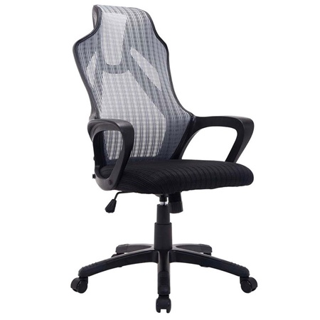 Fauteuil de bureau / Gamer YUCATAN, Design spectaculaire en Maille Respirable, Gris