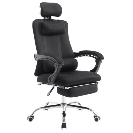 Fauteuil de bureau / Gamer ANTARES, Inclinable, Repose-pieds Extensible, en Maille Respirable, Noir