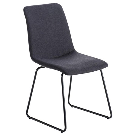 Chaise visiteur FRANCESC, Design Exclusif, Revêtement en Tissu, Gris foncé