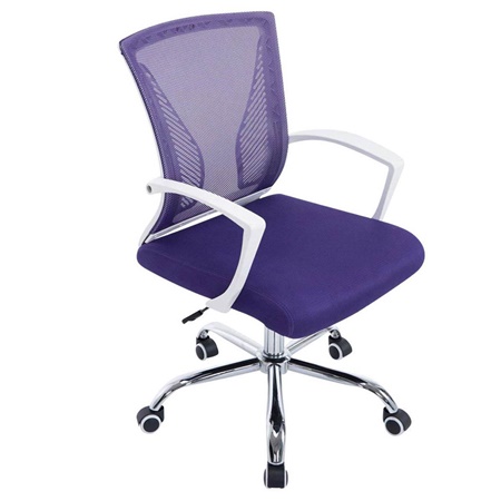 Chaise de bureau CUBA, Structure Métallique, en Maille Respirable, Violet