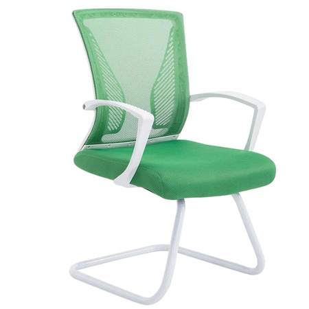 Chaise visiteur CUBA WHITE V, Structure Métallique, en Maille Respirable, Vert