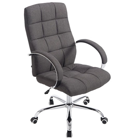 Fauteuil de bureau LISBOA TISSU, Grande qualité, structure métallique, Gris foncé