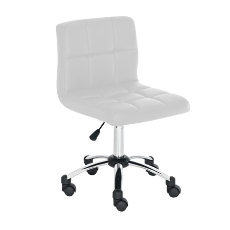 Chaise de bureau LUKE, Grand Rembourrage, Structure Métallique, Cuir , Blanc