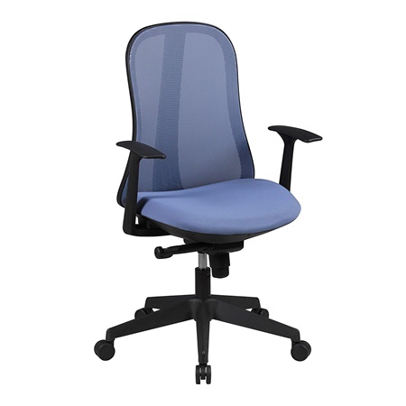 Chaise de bureau Ergonomique MIRTA, Mécanisme Synchrone, en Maille Respirable, Bleu