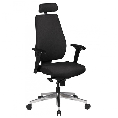 Siège ergonomique VICTORIA PRO, 100% Ajustable, en Tissu, Noir