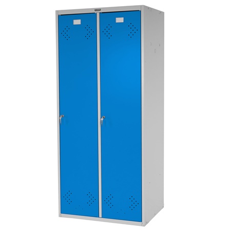 Casier Vestiaire Métallique FRIDA, 183x81x50 cm, 2 Portes, Bleu