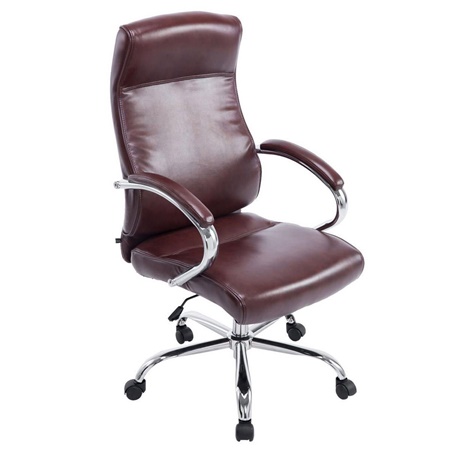 Fauteuil de bureau ZURICH, XXL, Grand rembourrage, Revêtement cuir, Bordeaux