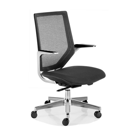 Fauteuil design FLORIAN, Accoudoirs Aluminium, 100% Exclusif, Noir