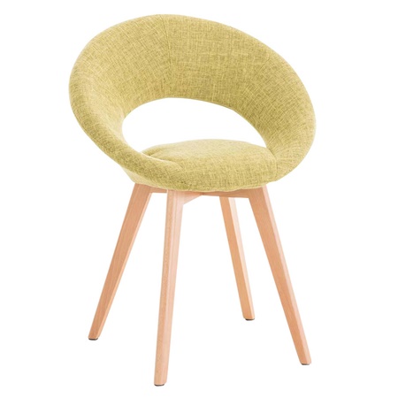 Chaise visiteur TIMY TISSU, Design exclusif, Piétement en Bois, Grand Rembourrage, Vert