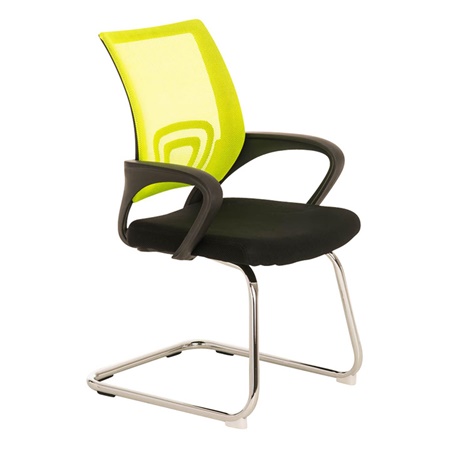 Chaise visiteur SÉOUL V, Design sublime, Grande Assise Rembourrée, Jaune